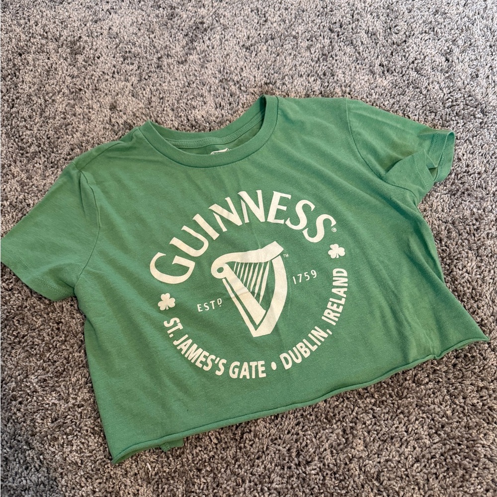 Guinness Green Cropped Logo Tee - Women's Small